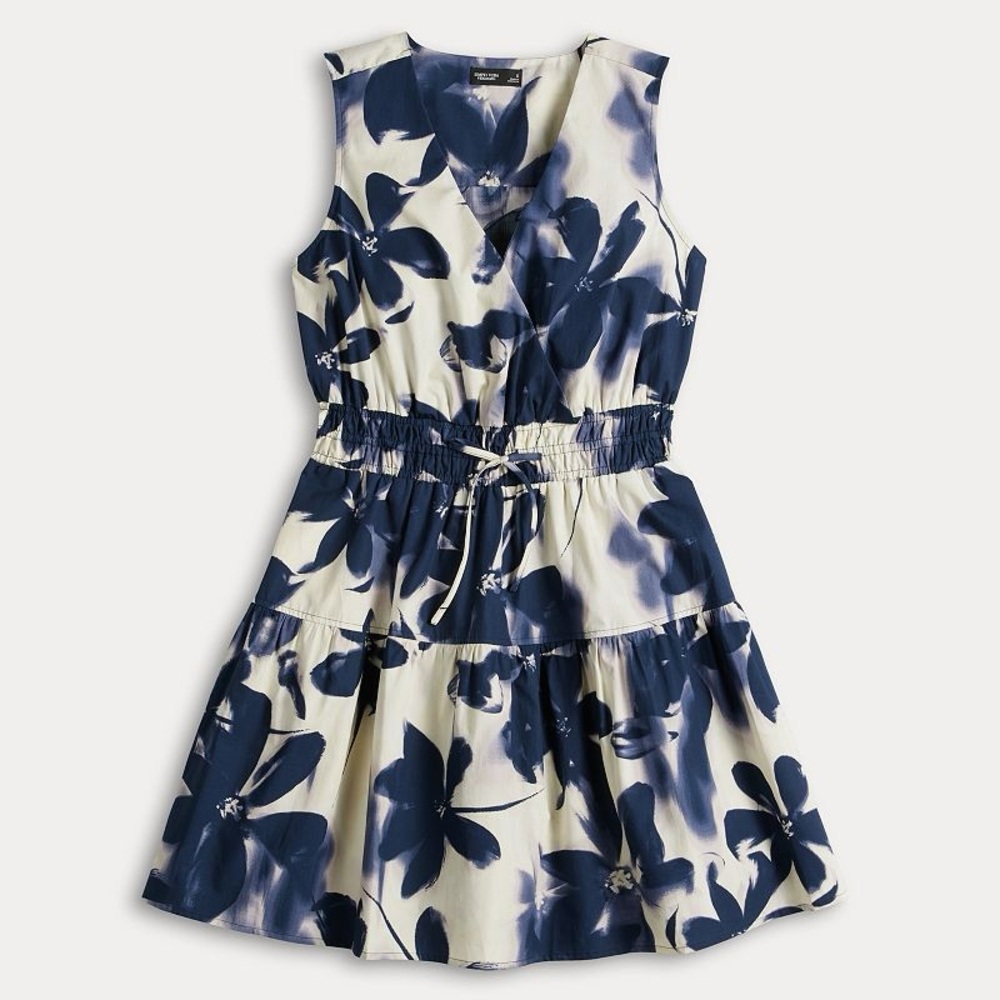 Vera Wang Women’s XS Blue and White Floral Dress